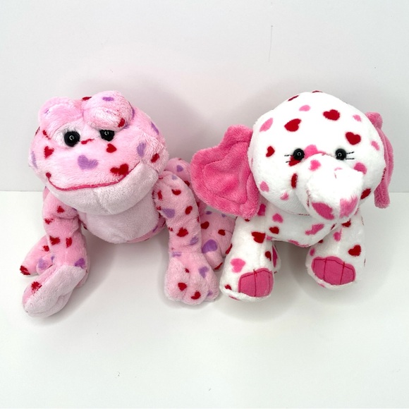 Ganz Webkinz Frog & Eluvant Hearts Love Plush - Picture 1 of 9